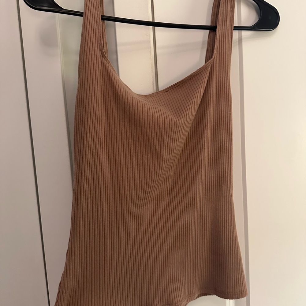 Reformation Tan Ribbed Knit Top - Picture 3 of 3